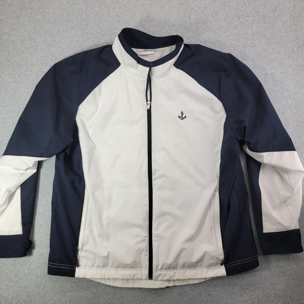 Princess Cruises Jacket Mens XL White Navy Full Zip Windbreaker Nautical Anchor